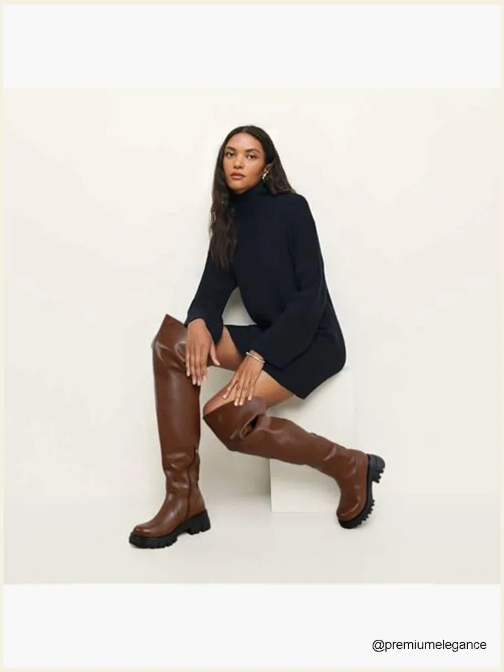 Thigh High Over the Knee Boots Platform Chunky Heel Lug Sole Side Zip